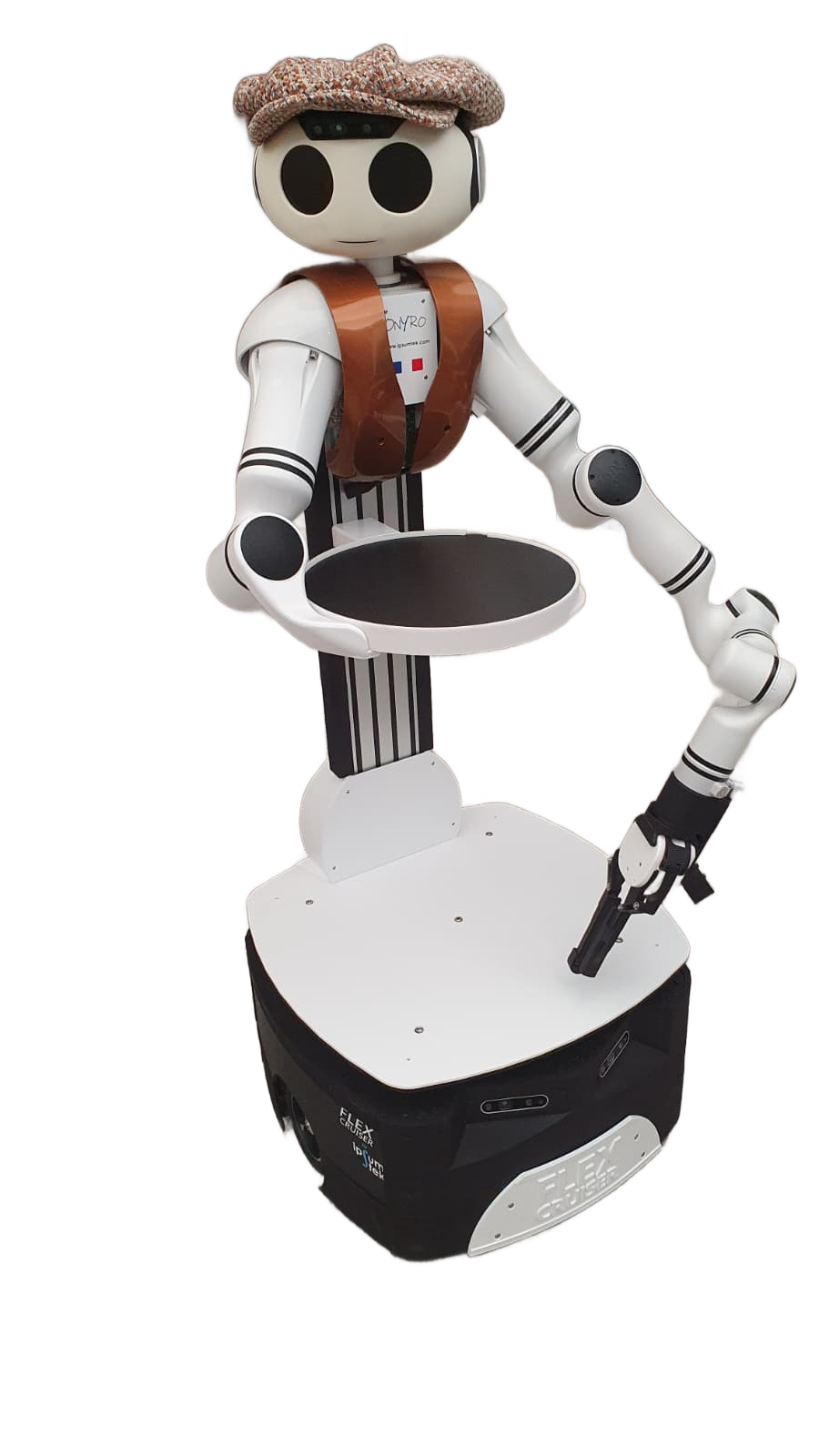 ONYRO service robot with trays and robotic arm